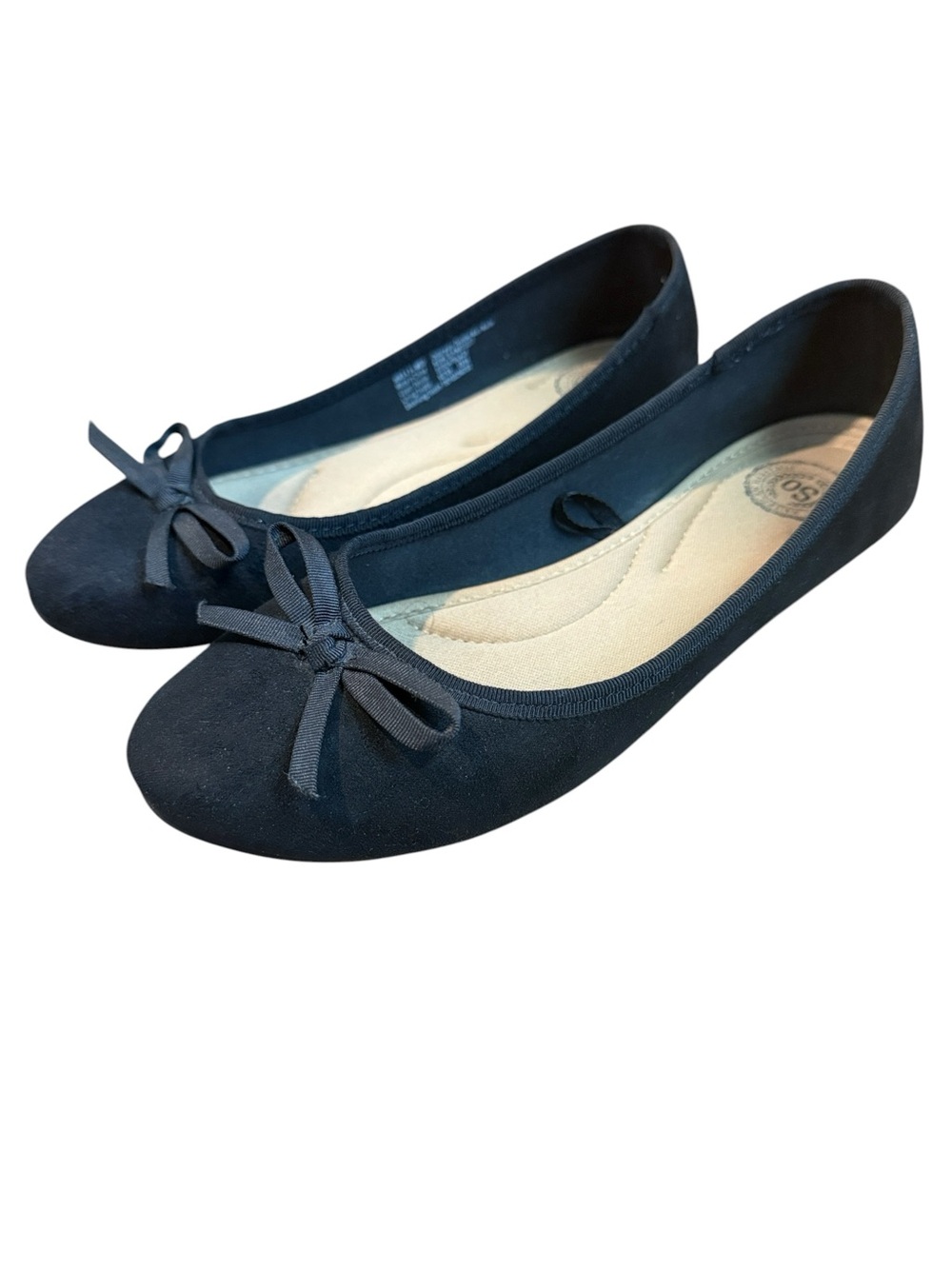 So Black Women's Ballet Flats with Bow Accent Size 6.5